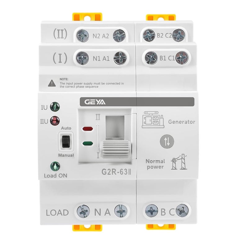GEYA Mini ATS Dual Power Automatic Transfer Switch Electrical Selector Switches Uninterrupted Power Din Rail(4Pole 63A AC220V) - Image 1